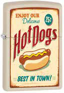 Hot Dog Best In Town - Cream Matte Zippo Lighter