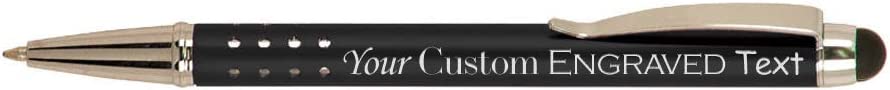 Customized Engraved Ballpoint Pen with Stylus Tip - Add Your Text - Choose from 6 Colors