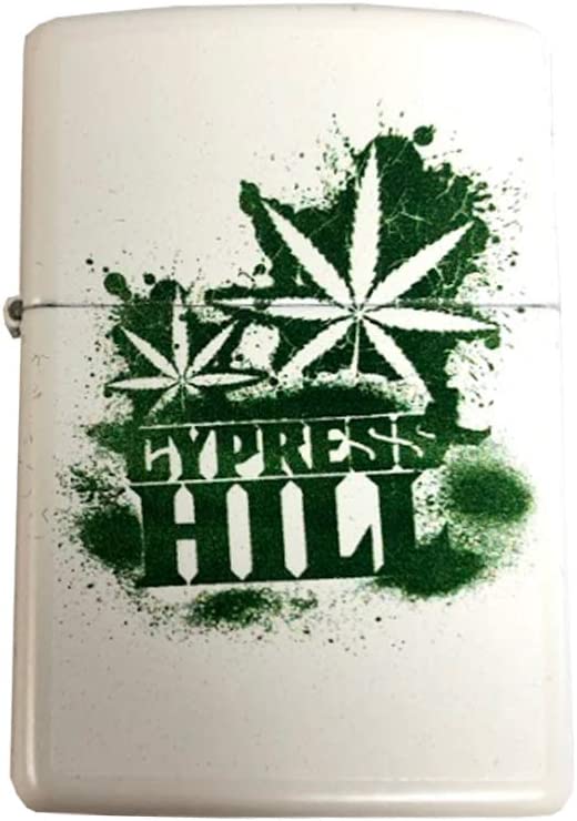 Cypress Hill Hip Hop Music Leaves Design - White Matte Zippo Lighter