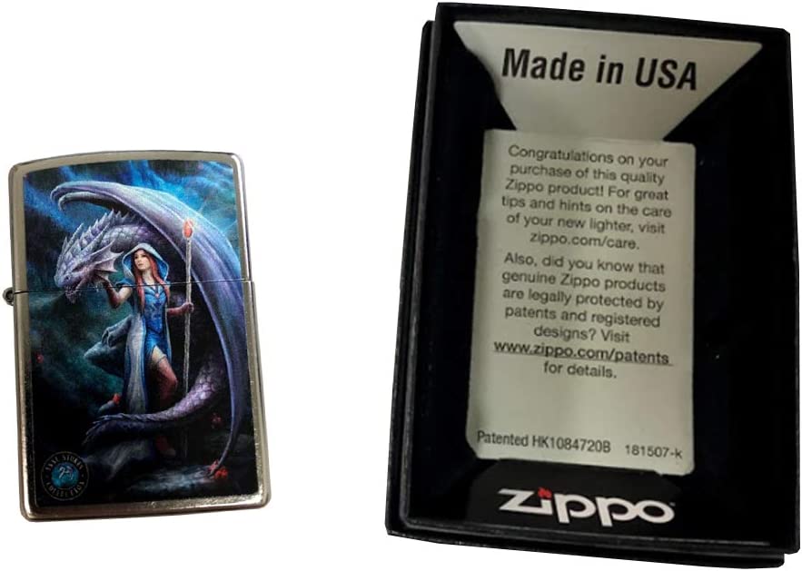 Anne Stokes Sorceress with Dragon - Street Chrome Zippo Lighter