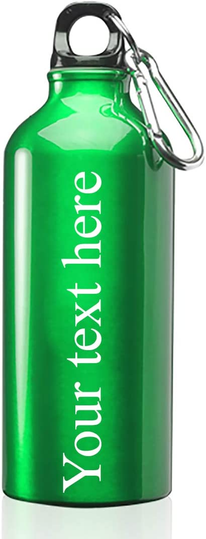 Custom Engraved 17 oz Metal Water Bottle with Clip - Add Your Text