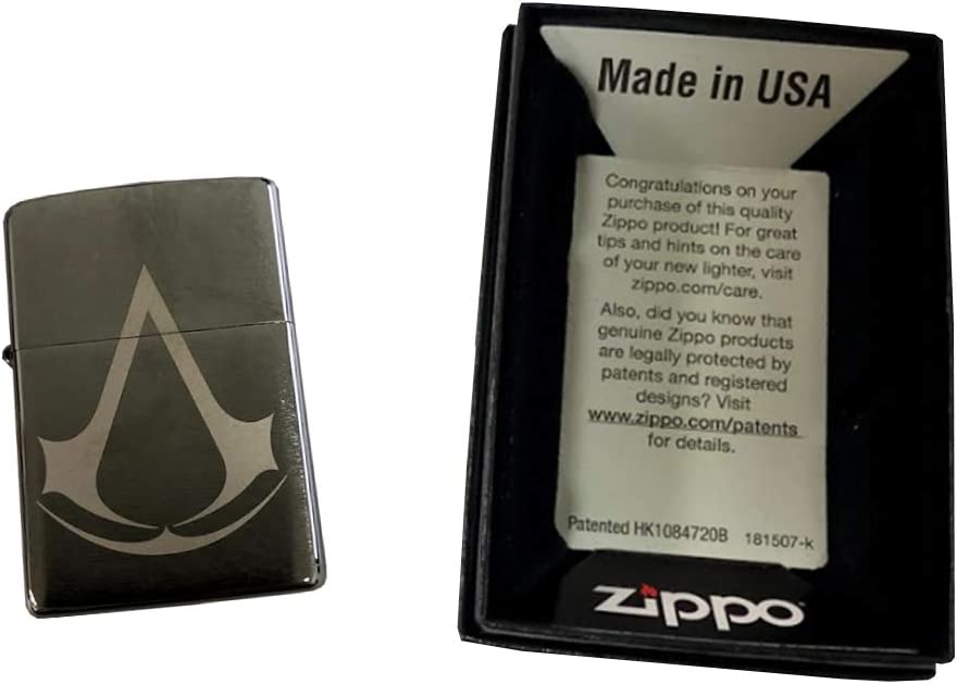 Assassin's Creed Video Game Logo - Brushed Chrome Zippo Lighter