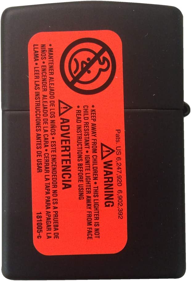 Scary Jack O Lantern Pumpkin Face - Black Matte Zippo Lighter