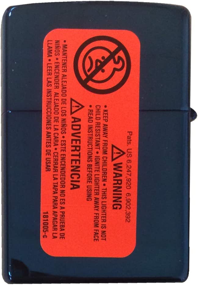 Clothing Zipper - Engraved High Polish Blue/Sapphire Zippo Lighter