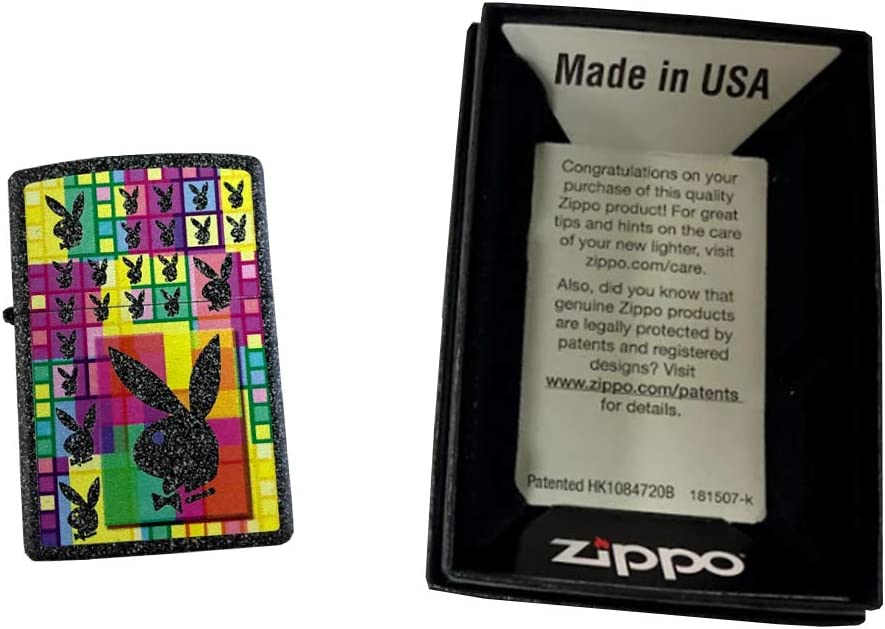 Colorful Playboy Bunny Logo Pop Art - Iron Stone Zippo Lighter