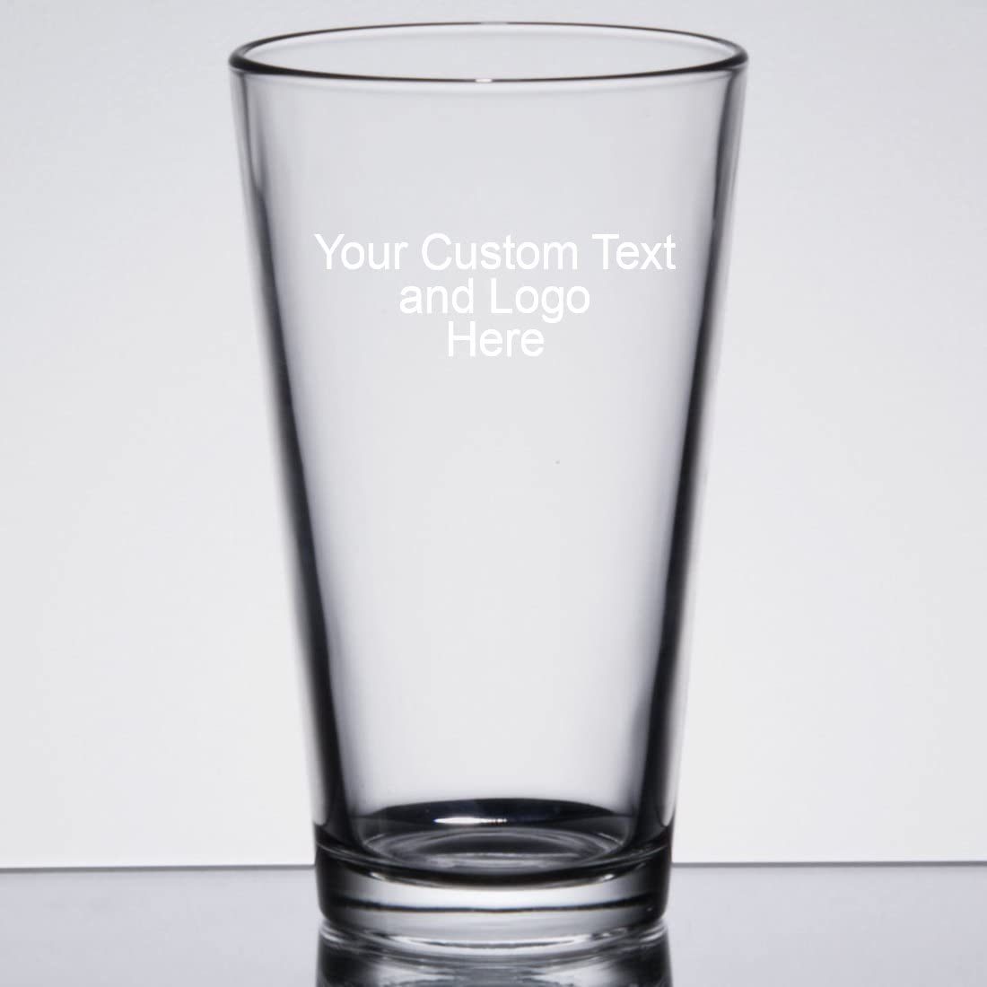 Custom Engraved 16 oz Pint Glass - Add Your Text, Logo, Photo