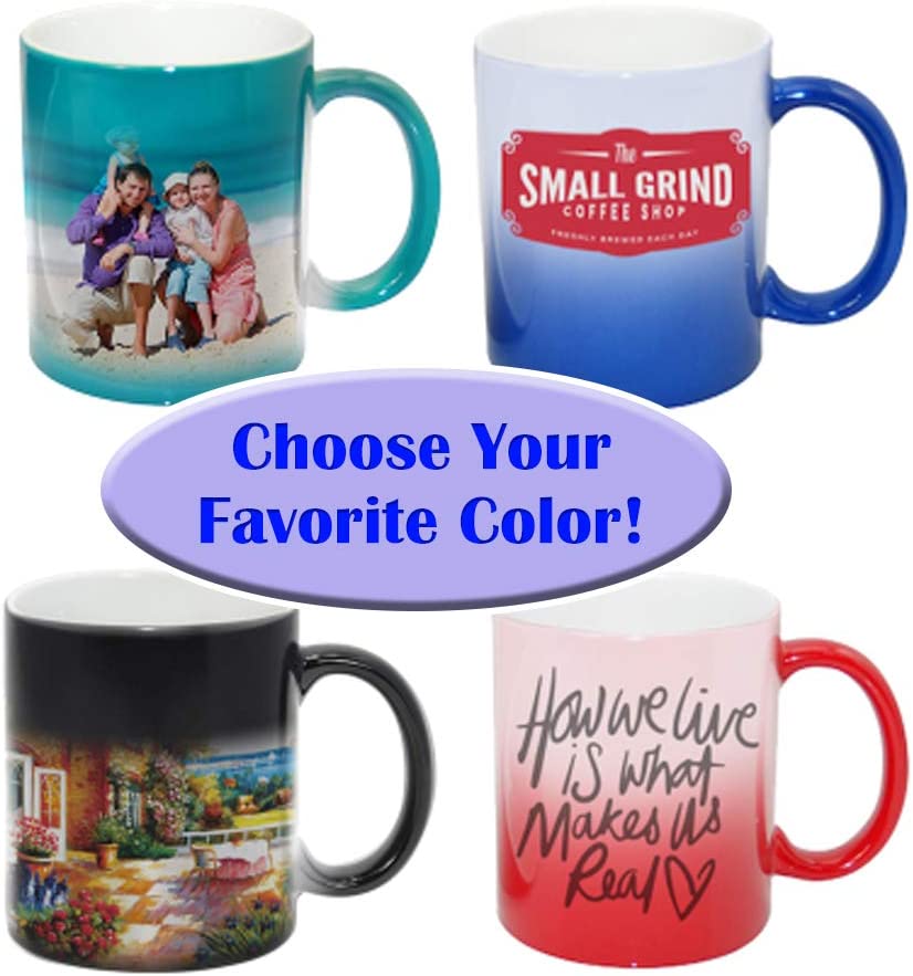 Custom Color Printed 11oz Coffee Mug - Add Your Text, Logo, Photo