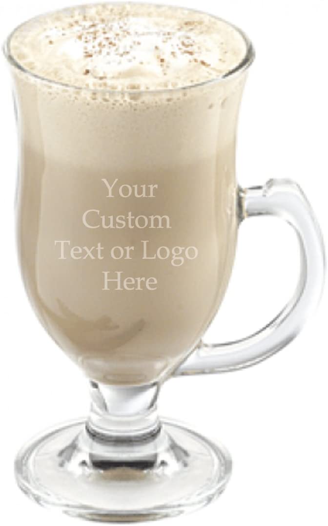 Custom Engraved 8 oz Irish Coffee Glass - Add Your Text or Logo