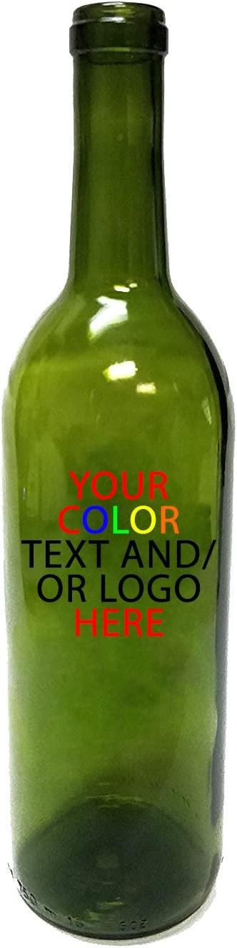 Custom Engraved OR Color Printed 750 ml Glass Wine Bottles - Add Your Text or Logo