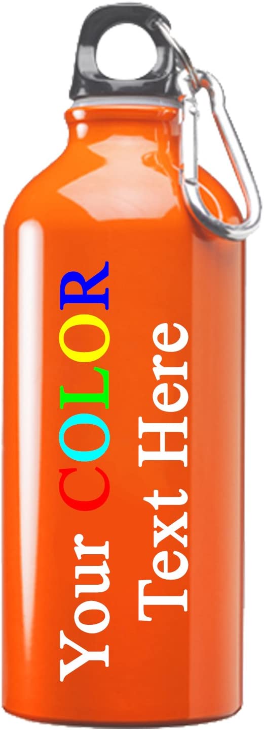 Custom Color Printed 17 oz Metal Water Bottle with Clip - Add Your Text