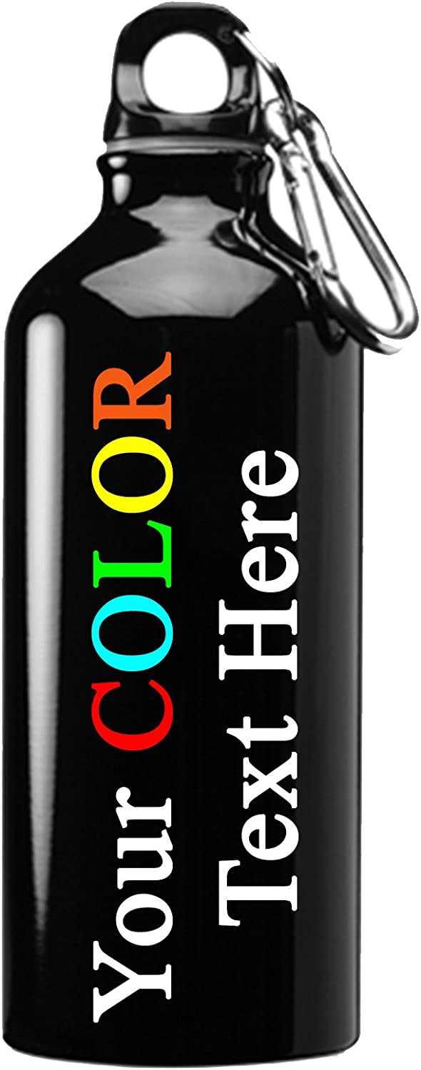 Custom Color Printed 17 oz Metal Water Bottle with Clip - Add Your Text