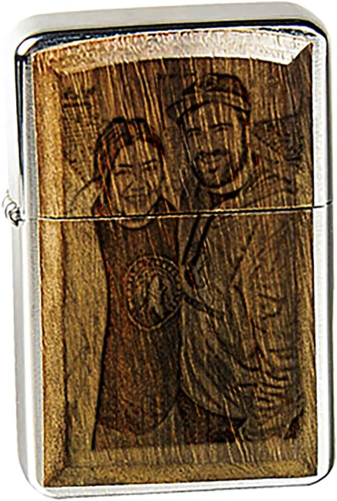 Custom Engraved Wood Plated Vector KGM Thunderbird Vintage Lighter - Add Your Text, Logo, Photo