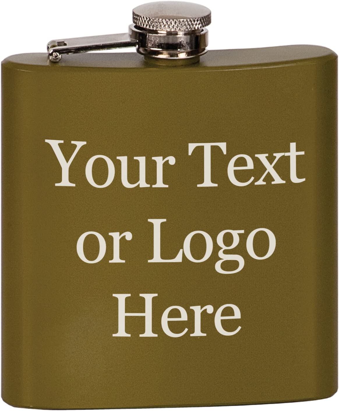 Custom Engraved Stainless Steel 6 oz Flask - Add Your Text or Logo