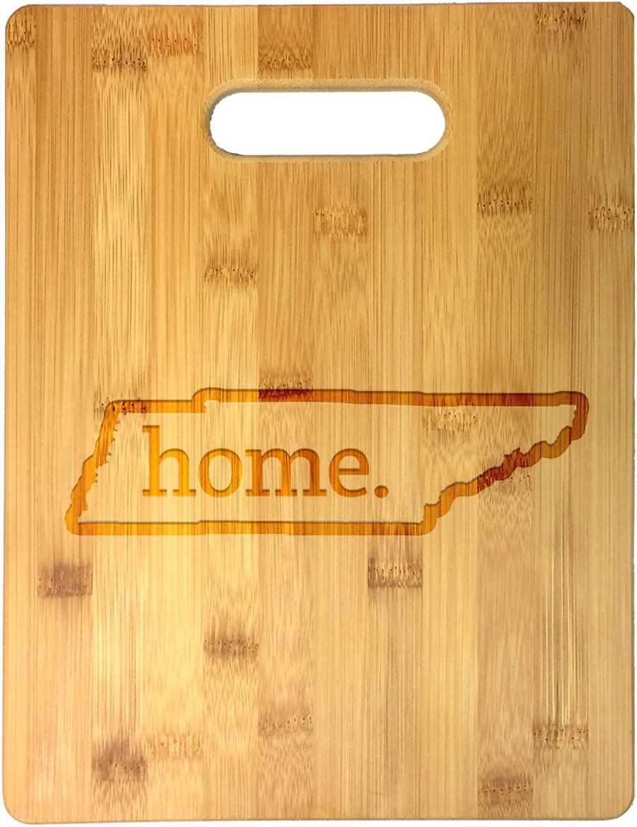 Home State Engraved Outline 8.5 x 11 Inch Bamboo Wood Cutting Board