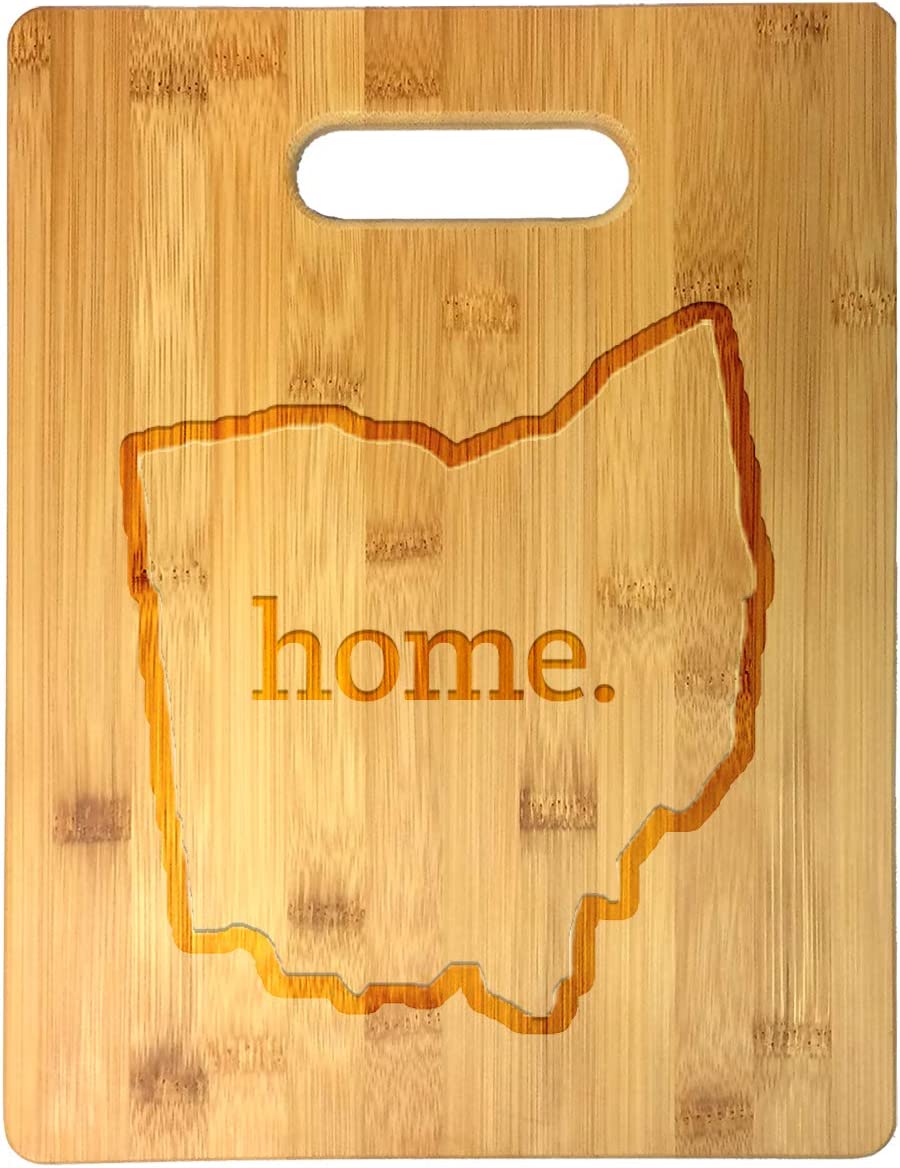 Home State Engraved Outline 8.5 x 11 Inch Bamboo Wood Cutting Board