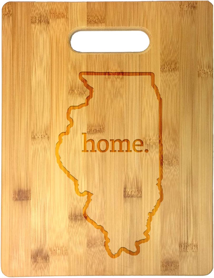 Home State Engraved Outline 8.5 x 11 Inch Bamboo Wood Cutting Board