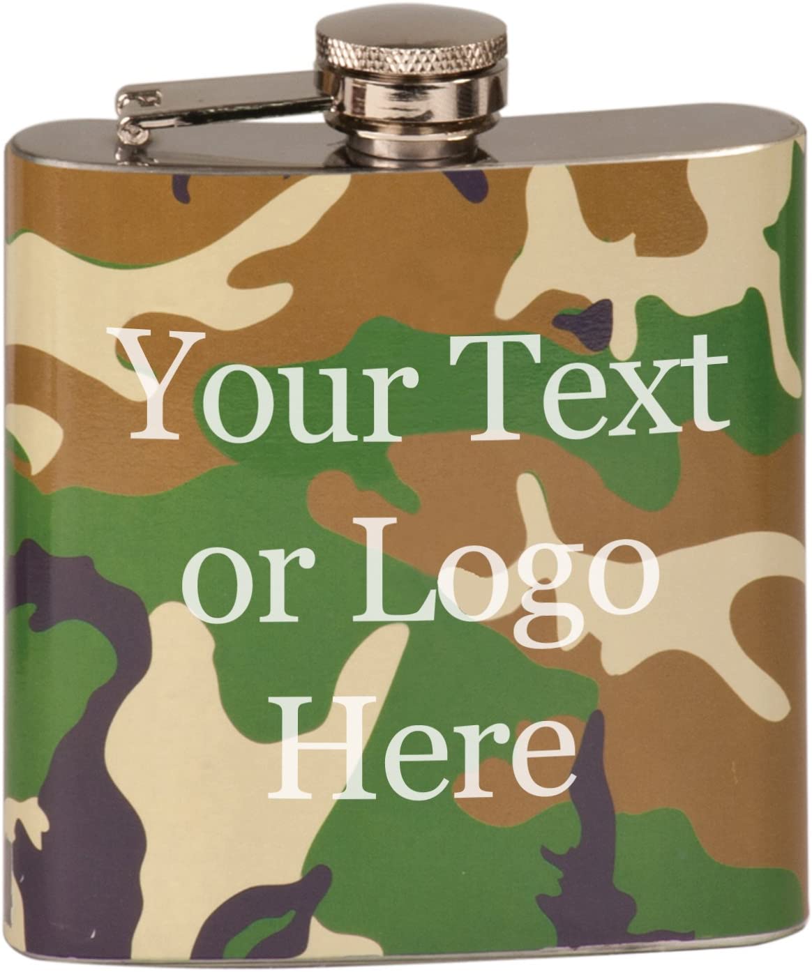 Custom Engraved Stainless Steel 6 oz Flask - Add Your Text or Logo