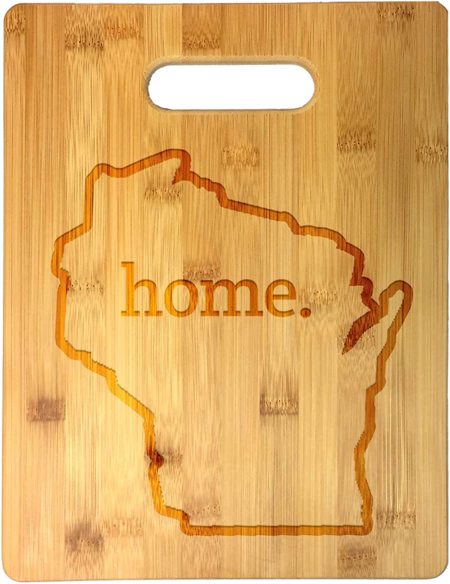 Home State Engraved Outline 8.5 x 11 Inch Bamboo Wood Cutting Board