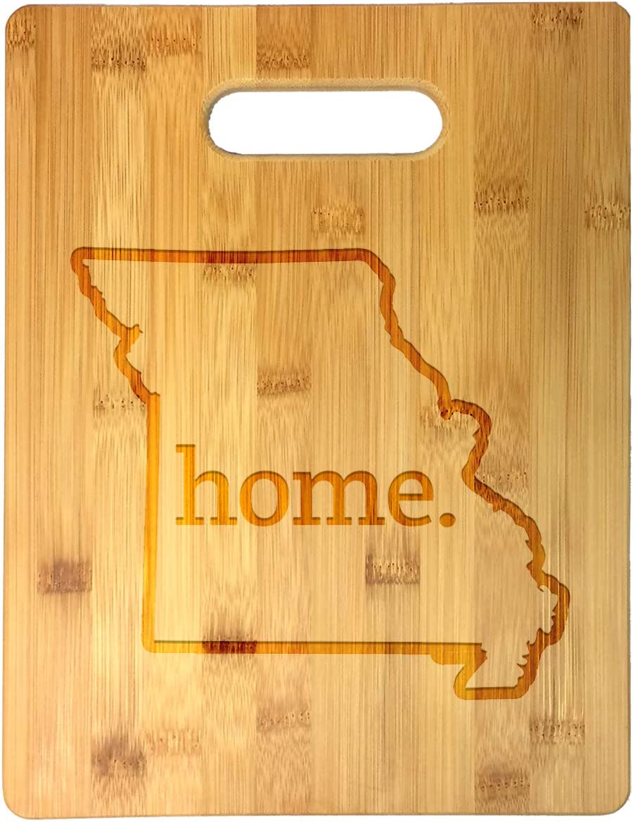 Home State Engraved Outline 8.5 x 11 Inch Bamboo Wood Cutting Board