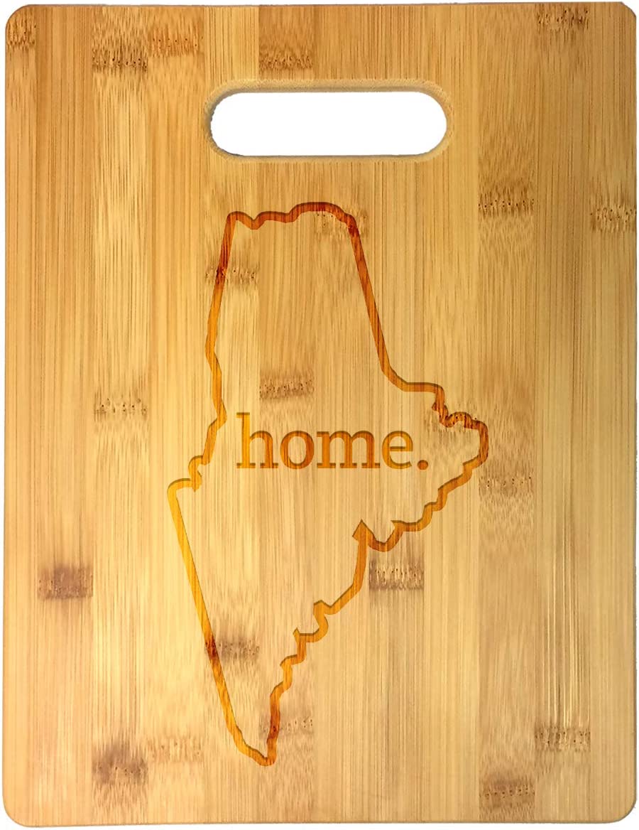 Home State Engraved Outline 8.5 x 11 Inch Bamboo Wood Cutting Board