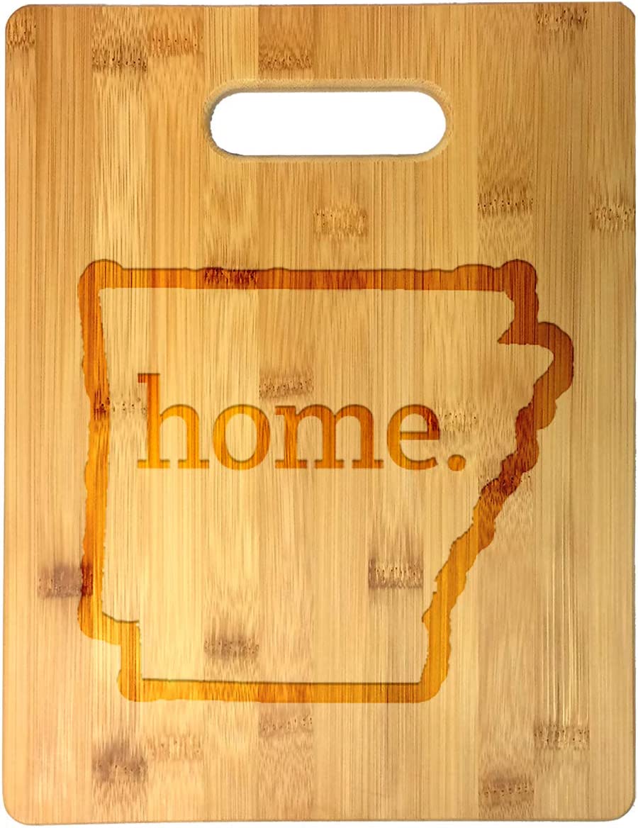 Home State Engraved Outline 8.5 x 11 Inch Bamboo Wood Cutting Board