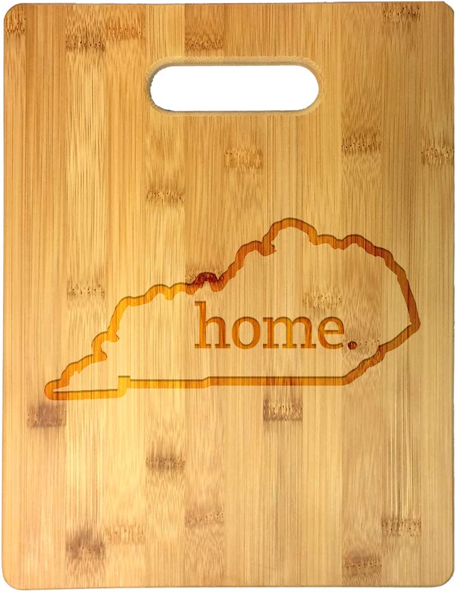 Home State Engraved Outline 8.5 x 11 Inch Bamboo Wood Cutting Board