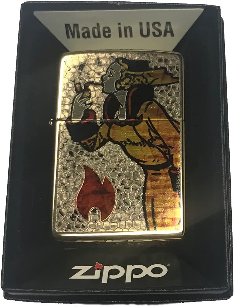Fusion Windy Girl Brass - Fusion High Polish Brass Zippo Lighter