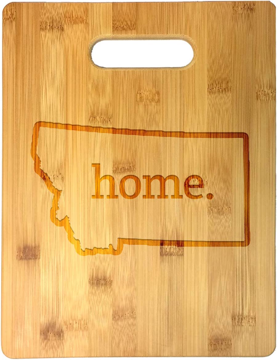 Home State Engraved Outline 8.5 x 11 Inch Bamboo Wood Cutting Board