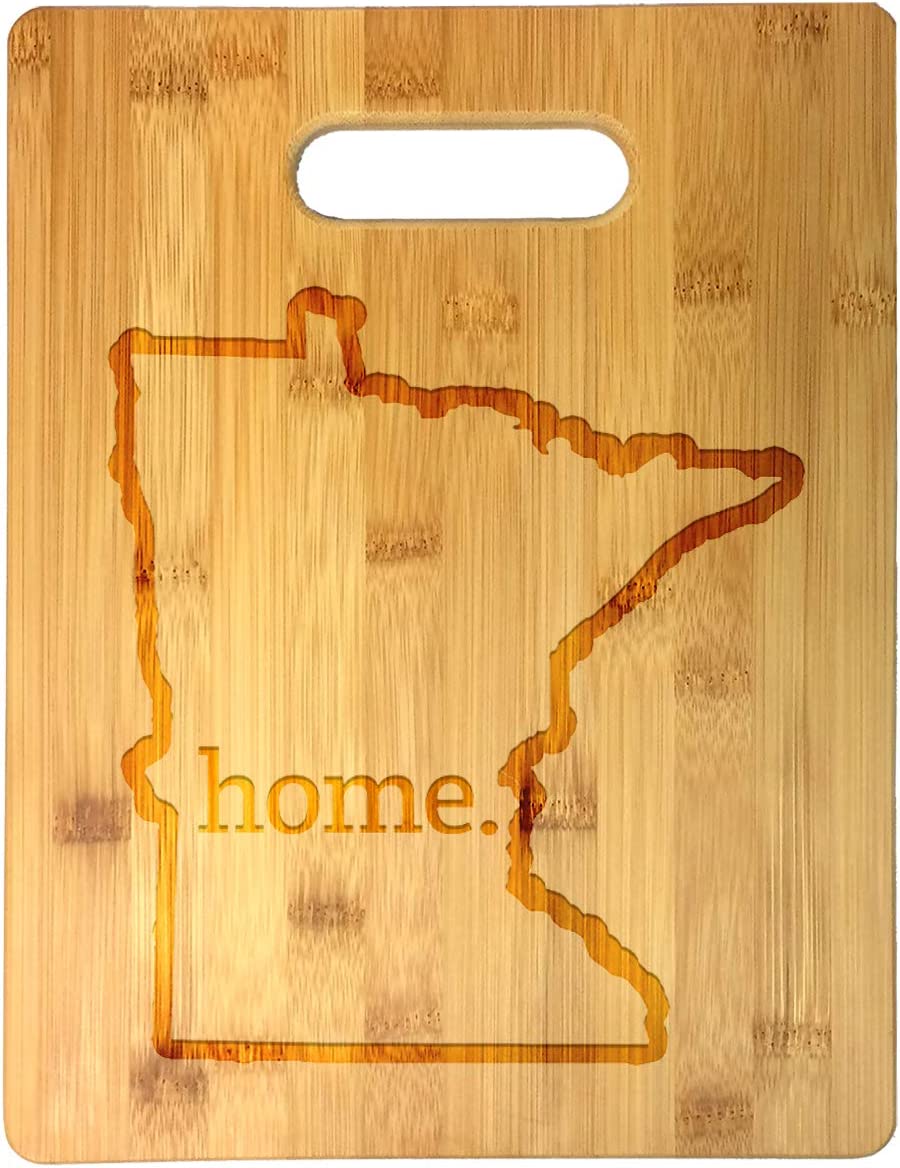 Home State Engraved Outline 8.5 x 11 Inch Bamboo Wood Cutting Board