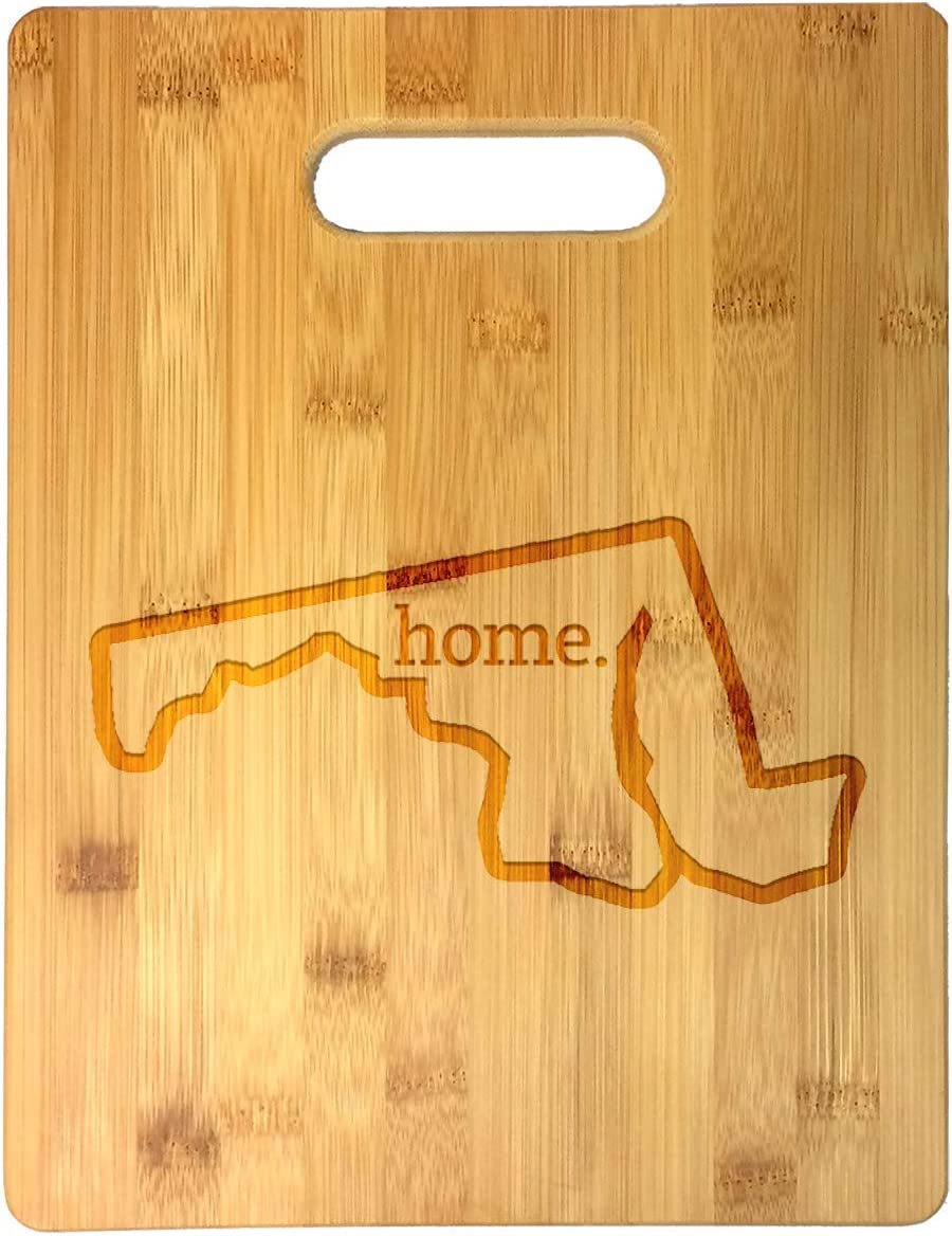 Home State Engraved Outline 8.5 x 11 Inch Bamboo Wood Cutting Board