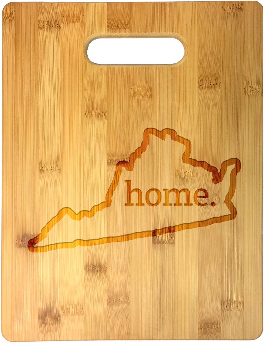 Home State Engraved Outline 8.5 x 11 Inch Bamboo Wood Cutting Board