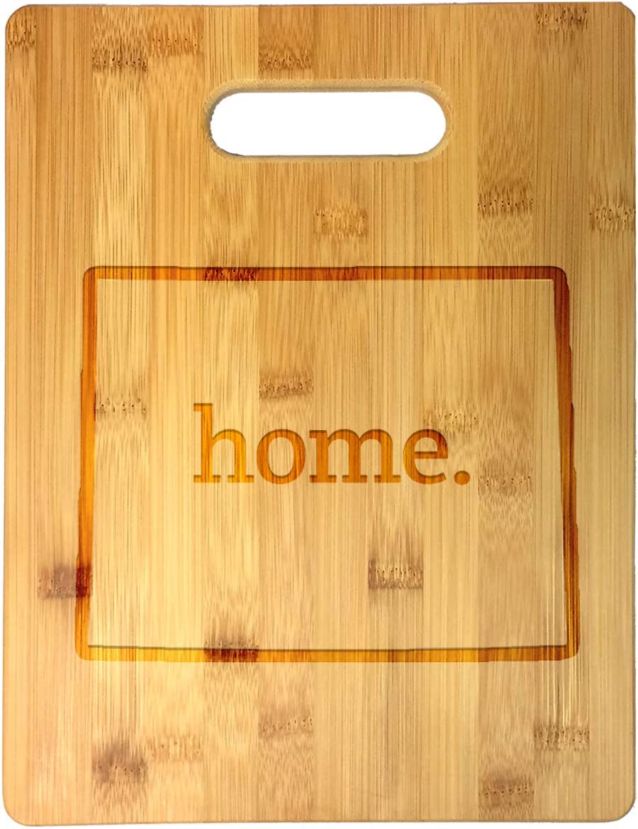 Home State Engraved Outline 8.5 x 11 Inch Bamboo Wood Cutting Board