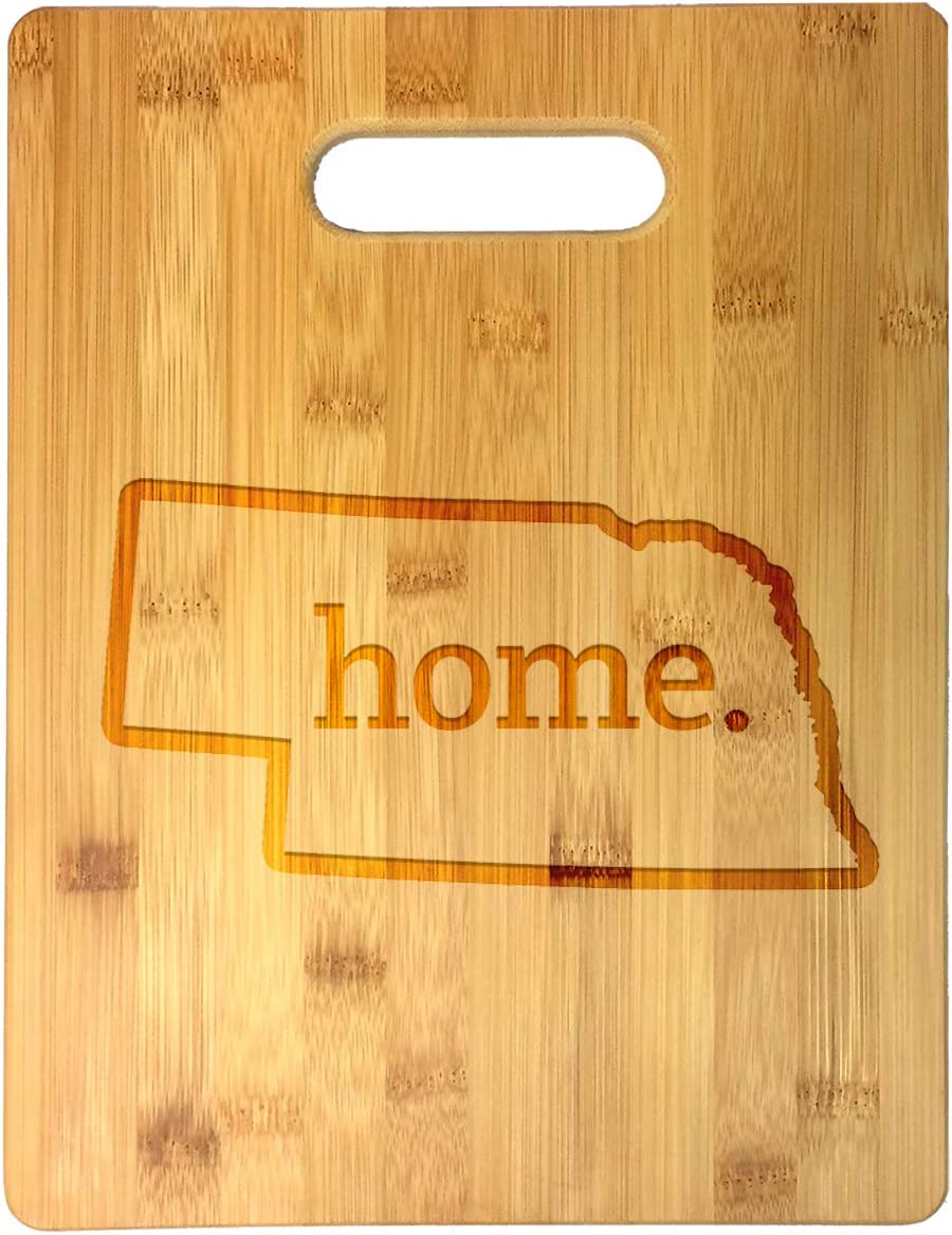 Home State Engraved Outline 8.5 x 11 Inch Bamboo Wood Cutting Board