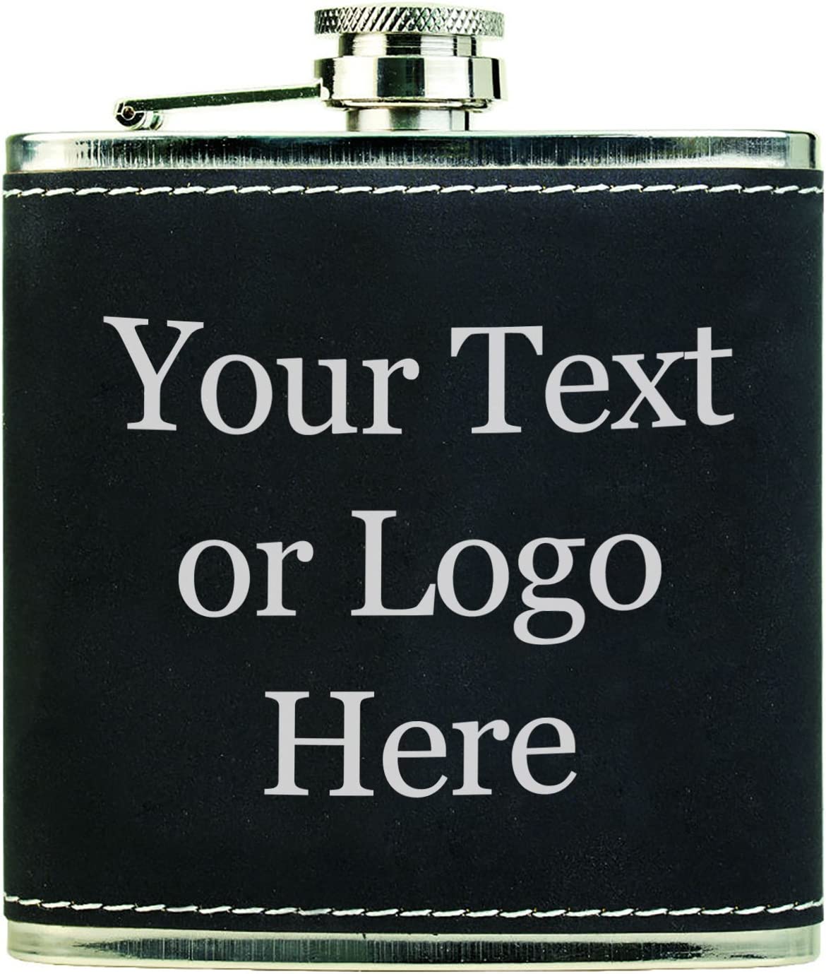 Custom Engraved Stainless Steel 6 oz Flask - Add Your Text or Logo