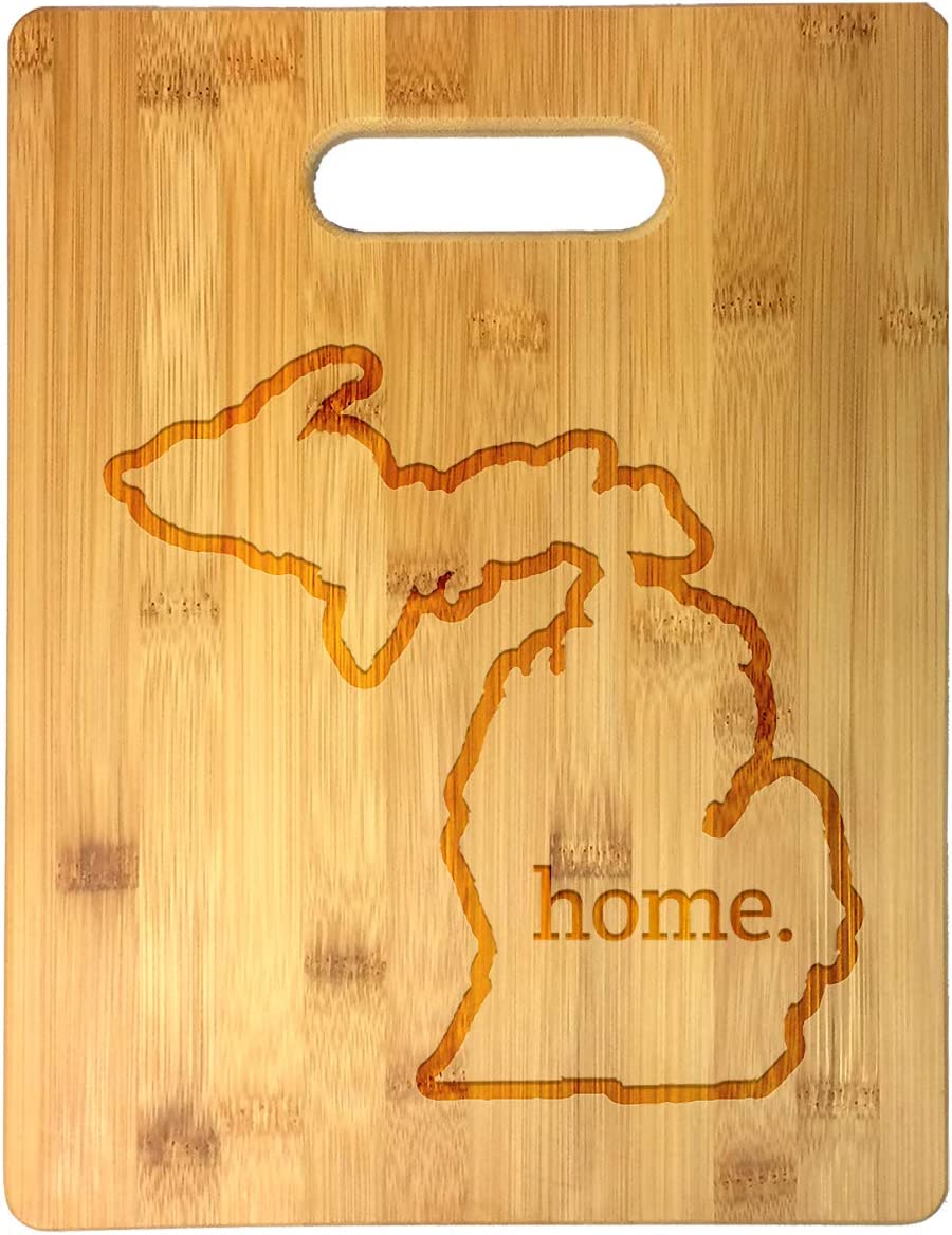 Home State Engraved Outline 8.5 x 11 Inch Bamboo Wood Cutting Board