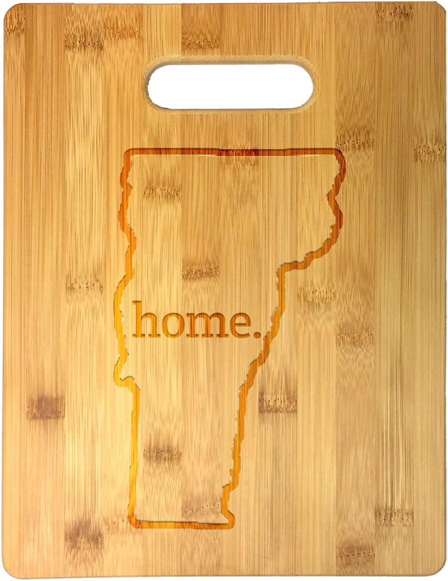 Home State Engraved Outline 8.5 x 11 Inch Bamboo Wood Cutting Board