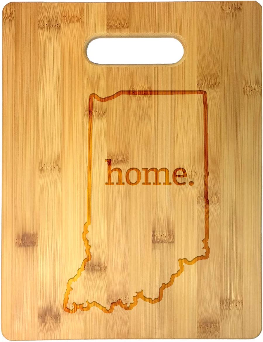 Home State Engraved Outline 8.5 x 11 Inch Bamboo Wood Cutting Board