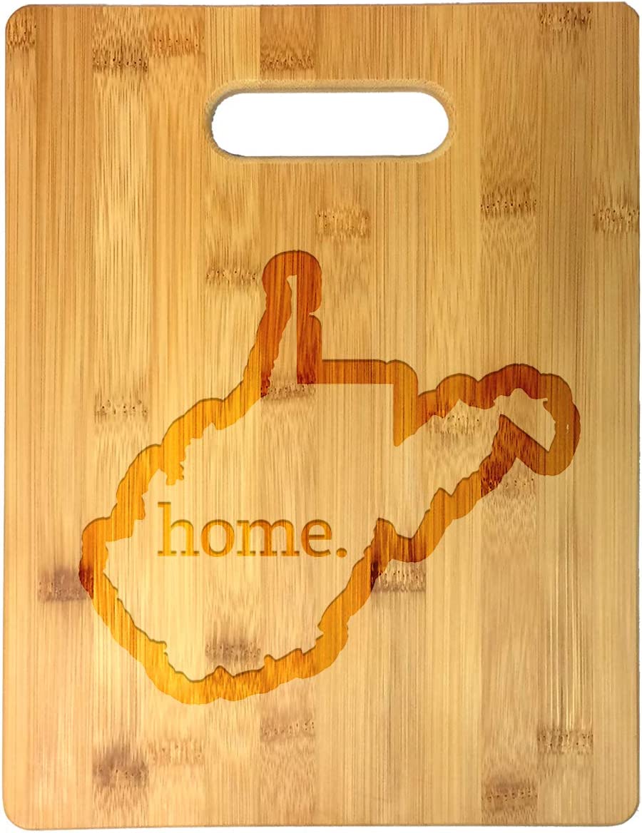 Home State Engraved Outline 8.5 x 11 Inch Bamboo Wood Cutting Board