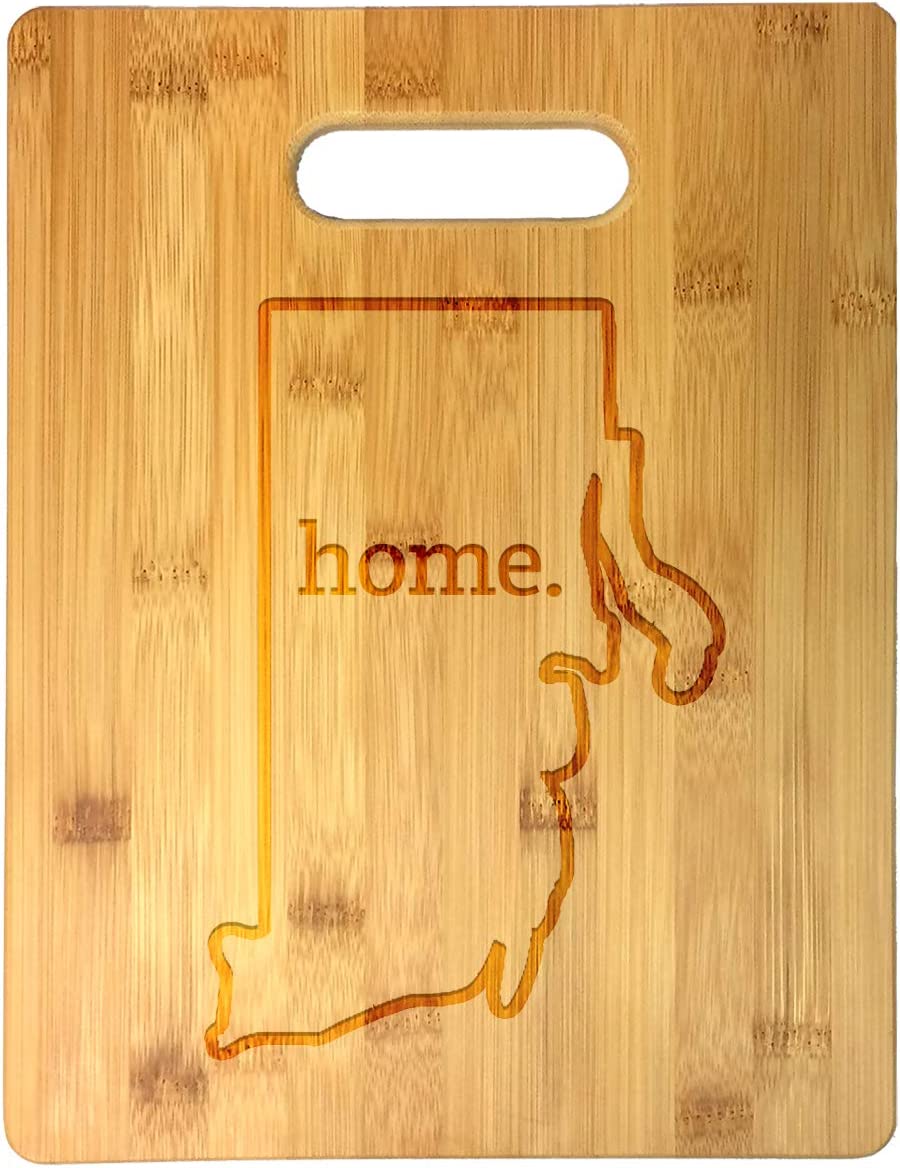 Home State Engraved Outline 8.5 x 11 Inch Bamboo Wood Cutting Board