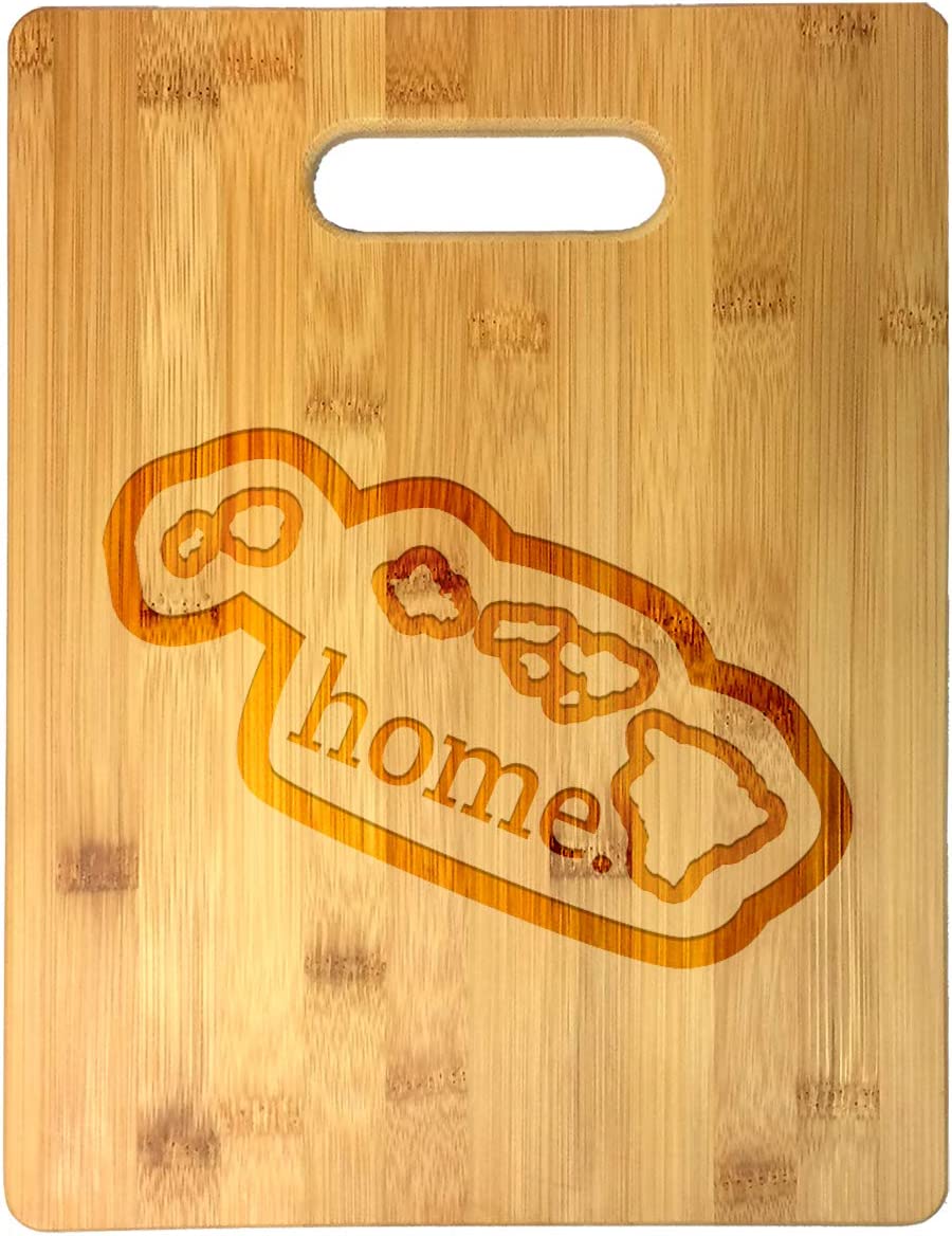 Home State Engraved Outline 8.5 x 11 Inch Bamboo Wood Cutting Board