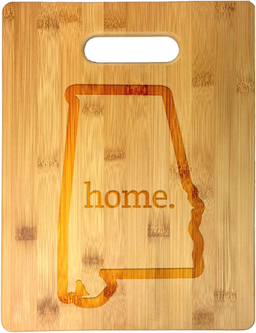 Home State Engraved Outline 8.5 x 11 Inch Bamboo Wood Cutting Board