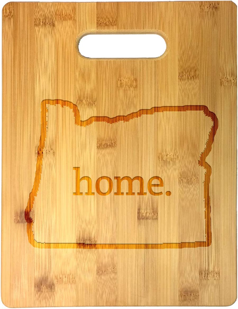 Home State Engraved Outline 8.5 x 11 Inch Bamboo Wood Cutting Board