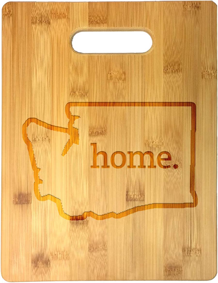 Home State Engraved Outline 8.5 x 11 Inch Bamboo Wood Cutting Board