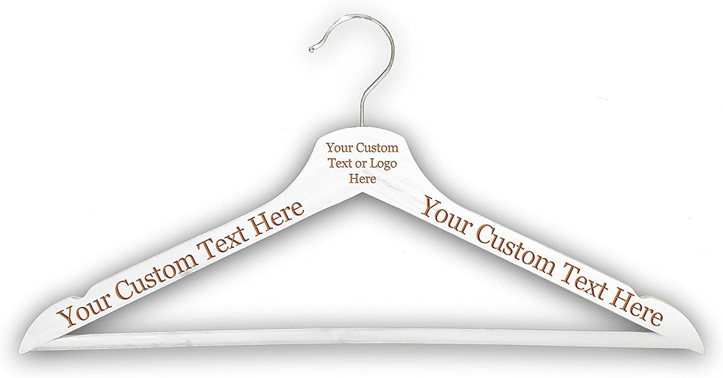 Customized Engraved OR Color Printed Wood Clothes Hanger - Add Your Text - Choose from 3 Finishes