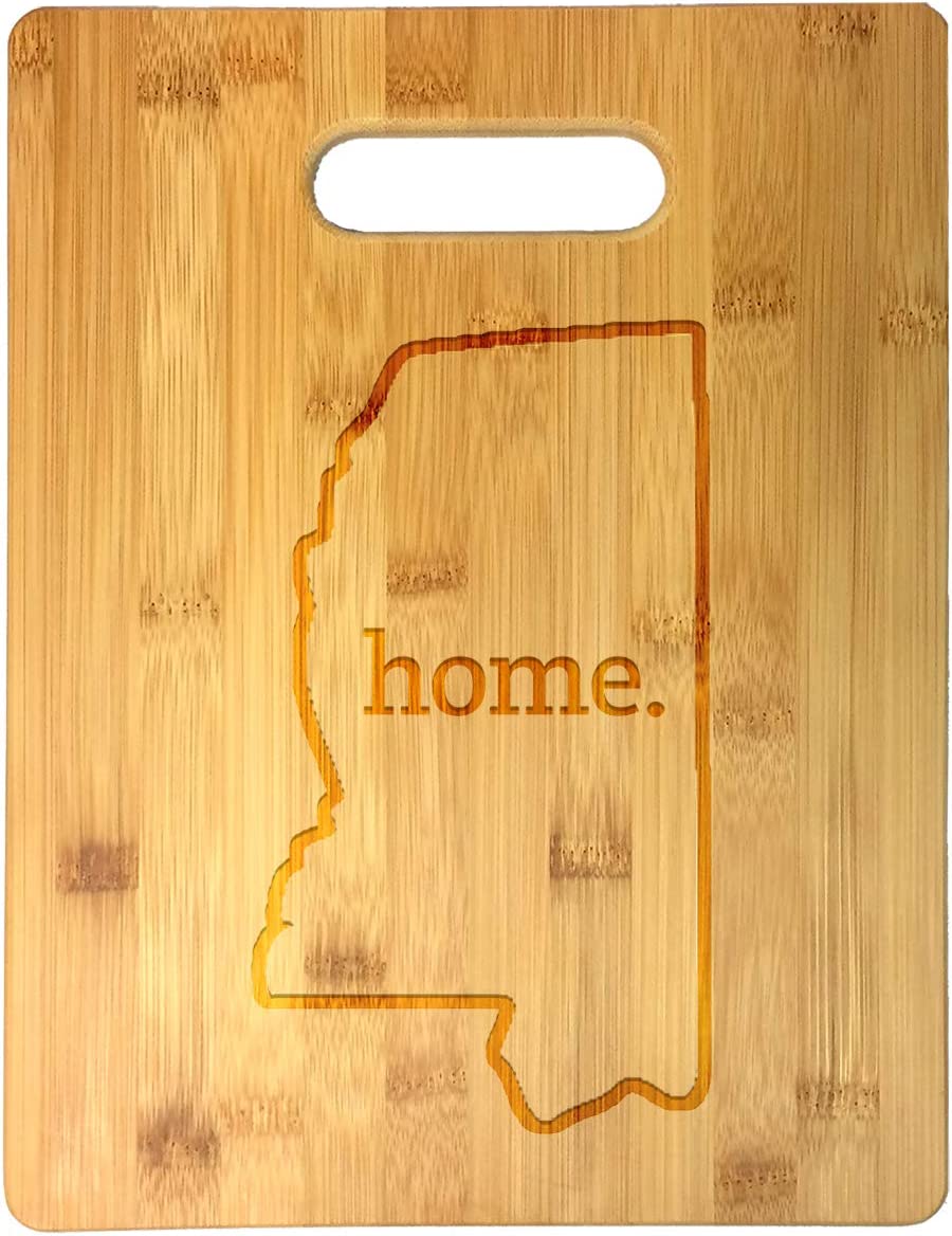 Home State Engraved Outline 8.5 x 11 Inch Bamboo Wood Cutting Board