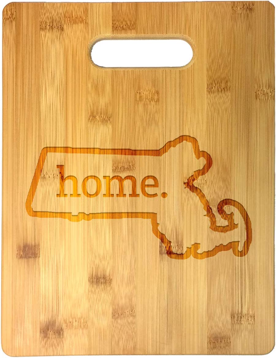 Home State Engraved Outline 8.5 x 11 Inch Bamboo Wood Cutting Board