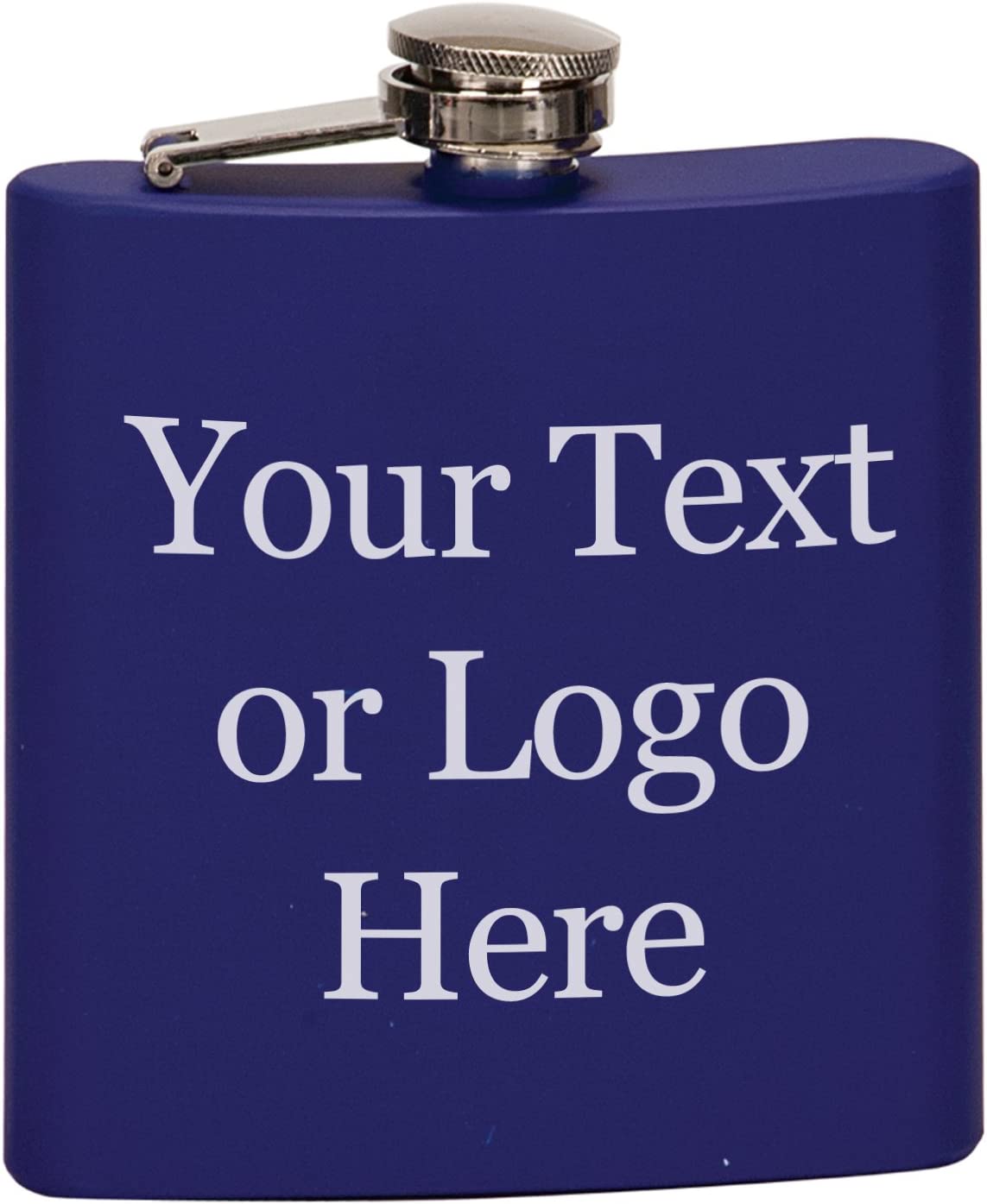 Custom Engraved Stainless Steel 6 oz Flask - Add Your Text or Logo