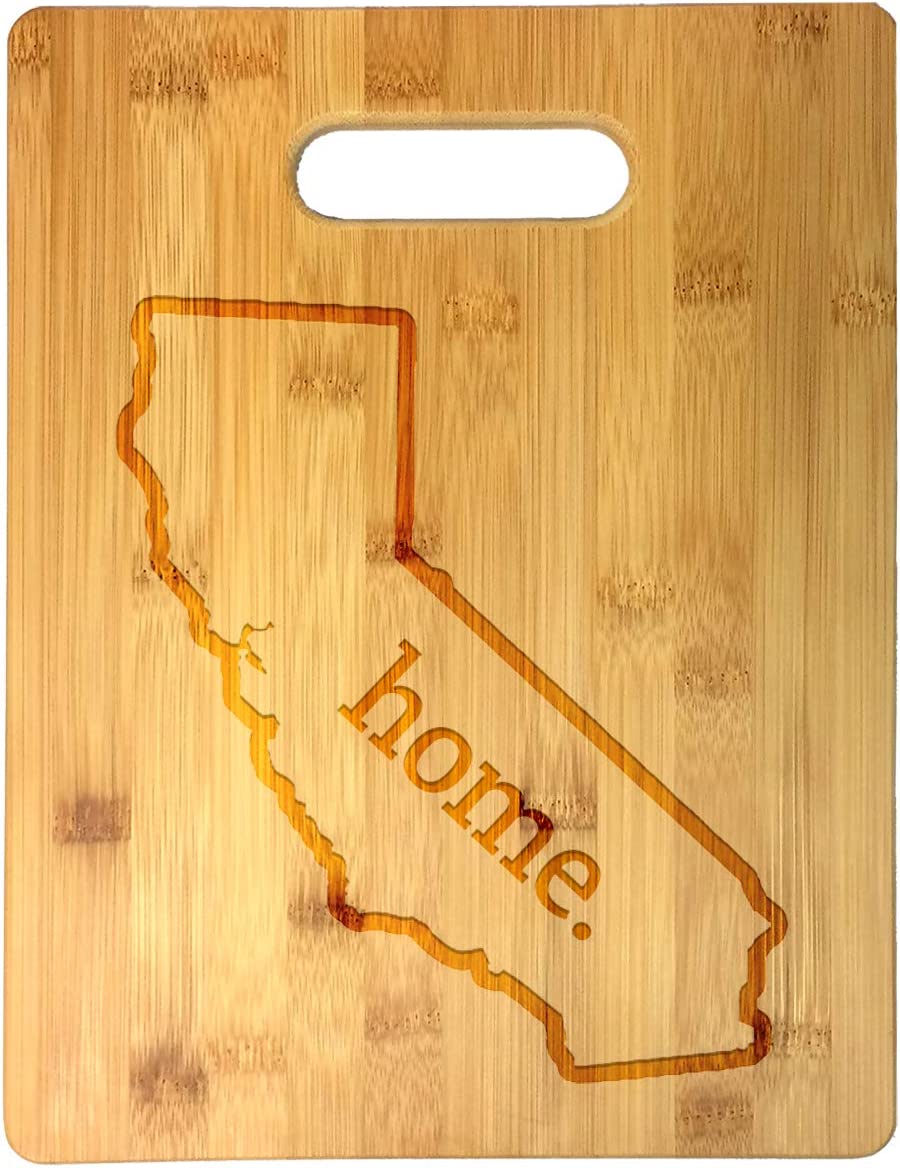 Home State Engraved Outline 8.5 x 11 Inch Bamboo Wood Cutting Board