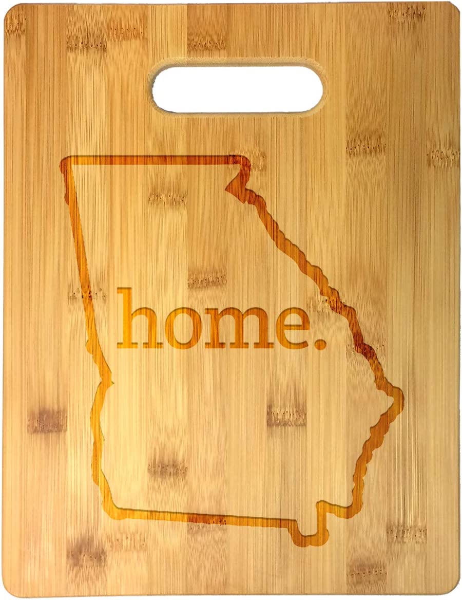 Home State Engraved Outline 8.5 x 11 Inch Bamboo Wood Cutting Board