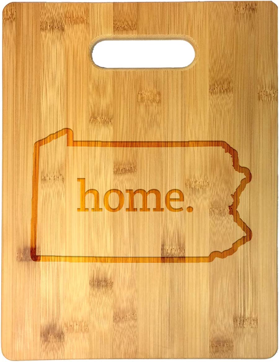 Home State Engraved Outline 8.5 x 11 Inch Bamboo Wood Cutting Board